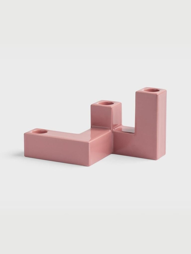 Candle holder tube pink small
