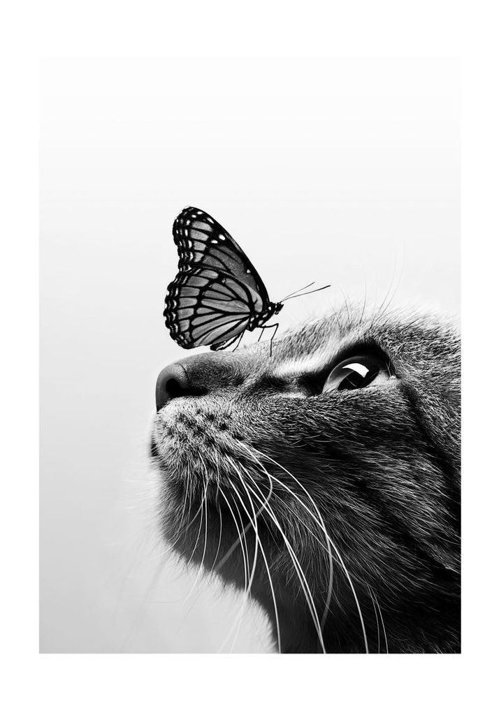 Poster - Cat And Butterfly 70x100 - Dear Sam