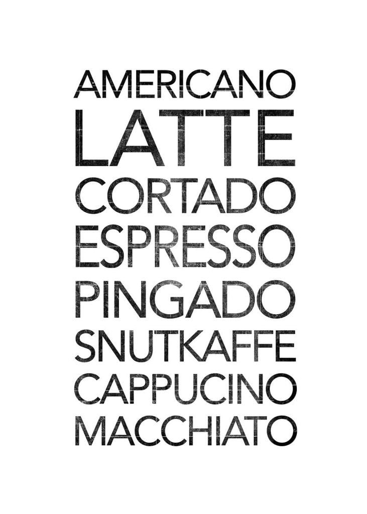 Poster - Coffee List 50x70 - Dear Sam