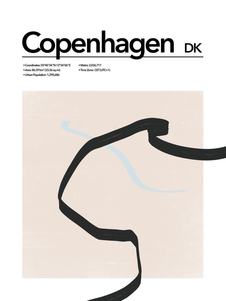 Poster - Copenhagen Abstract 30x40 - Dear Sam