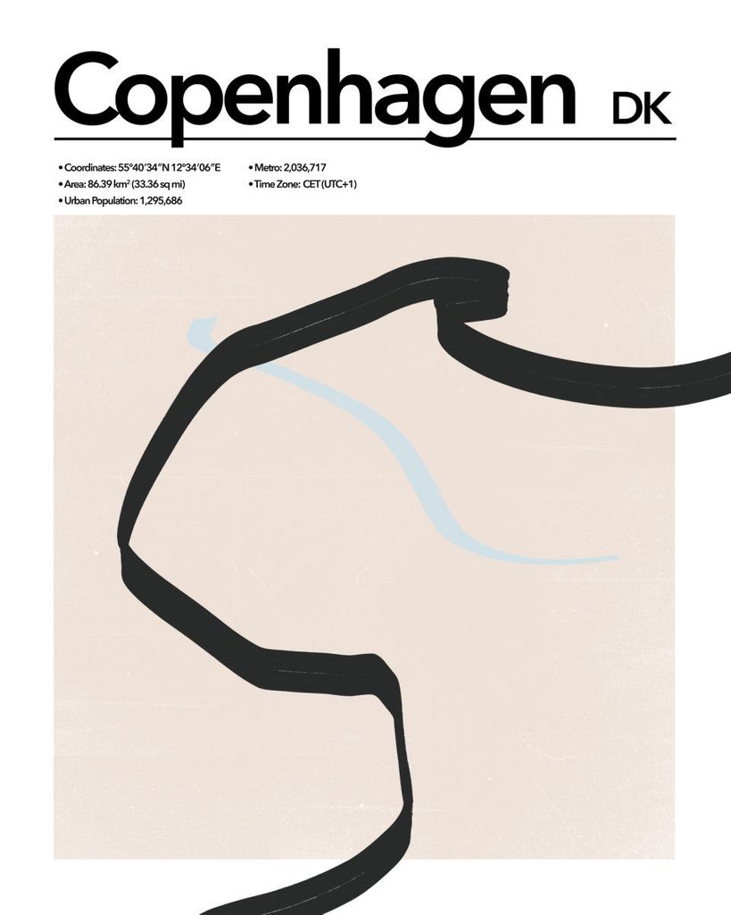 Poster - Copenhagen Abstract 40x50 - Dear Sam