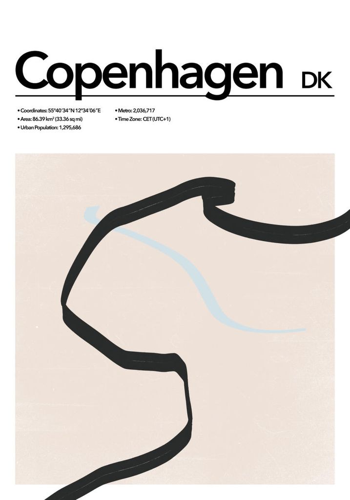 Poster - Copenhagen Abstract 70x100 - Dear Sam