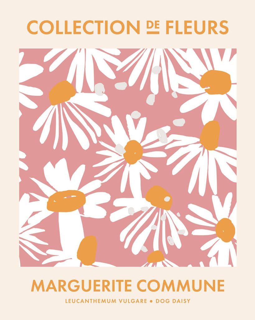 Poster - Dog Daisy Collection De Fleurs 40x50 - Dear Sam