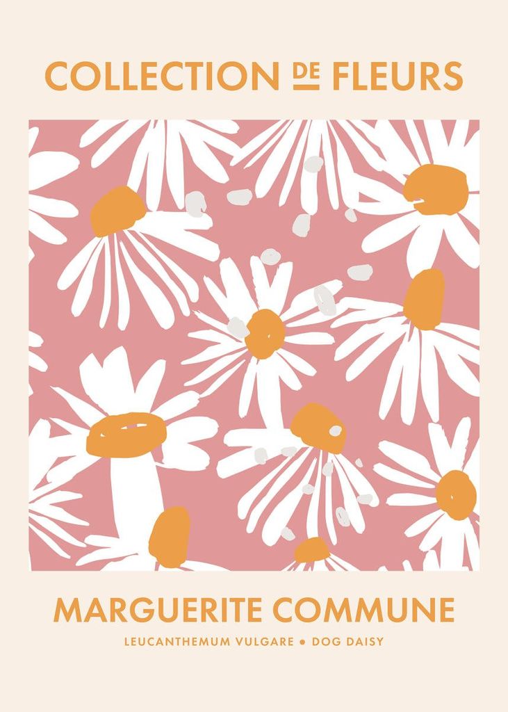 Poster - Dog Daisy Collection De Fleurs 50x70 - Dear Sam