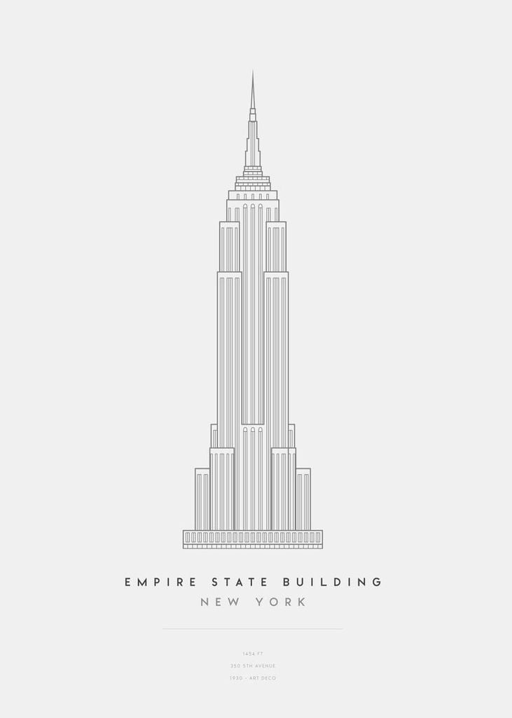 Plakat - Empire State Building 50x70 - Dear Sam