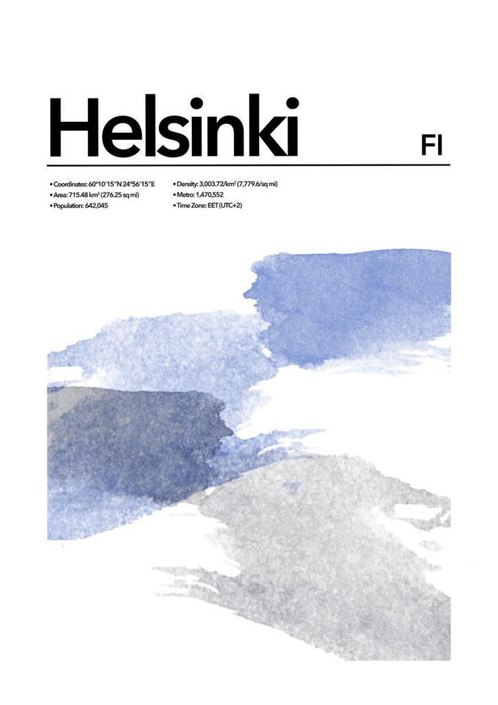 Plakat - Helsinki Abstract 21x30 - Dear Sam