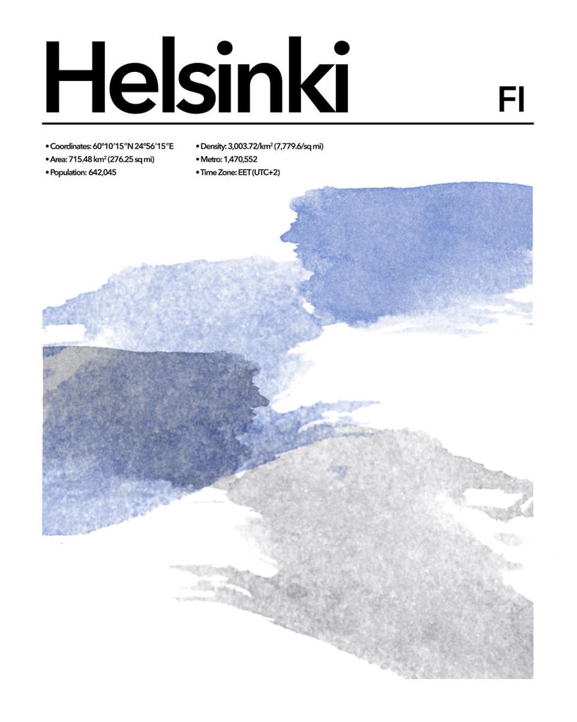 Plakat - Helsinki Abstract 40x50 - Dear Sam