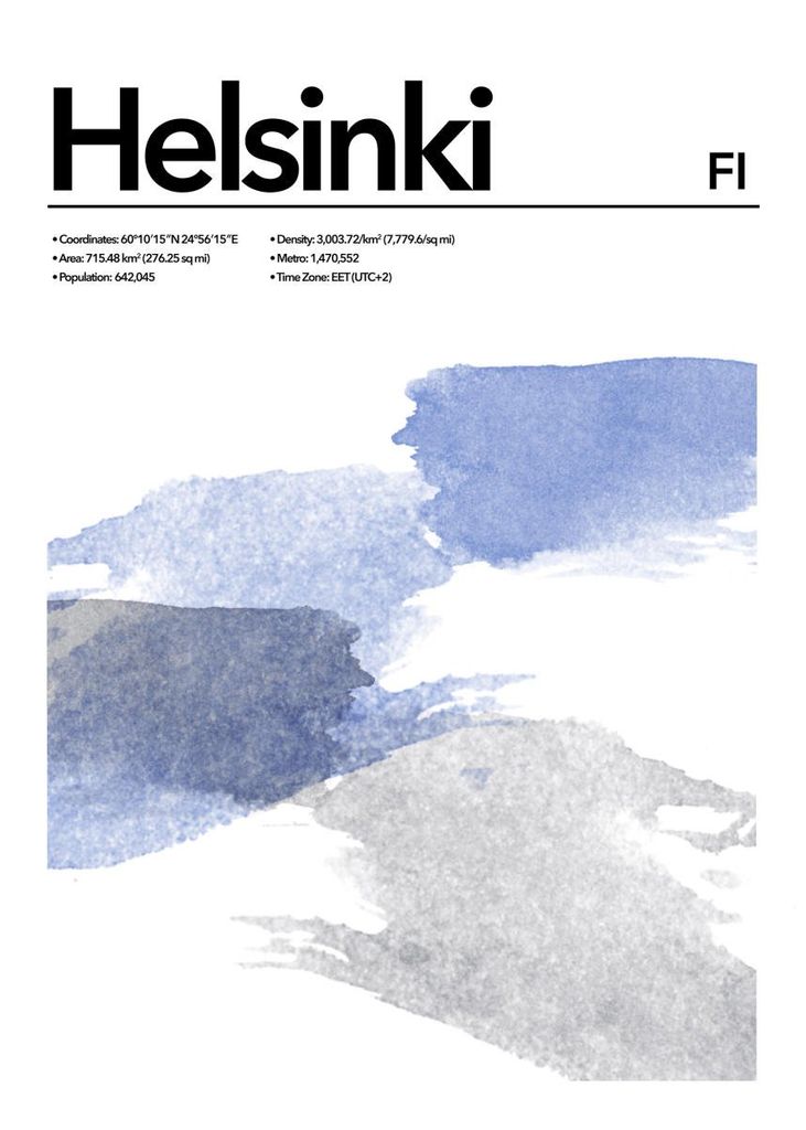 Plakat - Helsinki Abstract 50x70 - Dear Sam