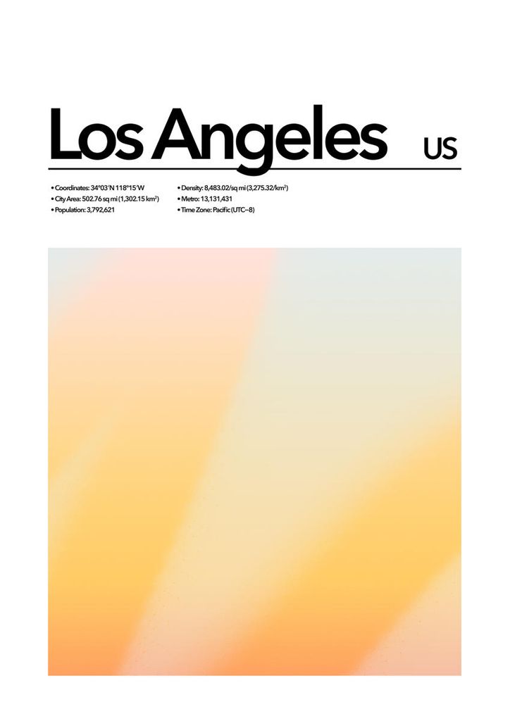 Poster - Los Angeles Abstract 21x30 - Dear Sam