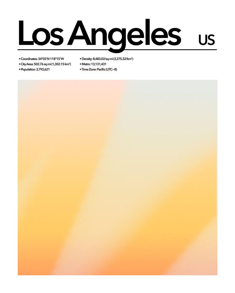 Poster - Los Angeles Abstract 40x50 - Dear Sam
