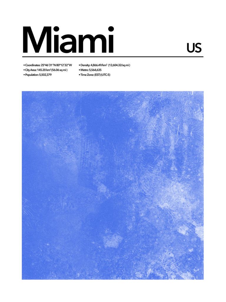 Poster - Miami Abstract 30x40 - Dear Sam