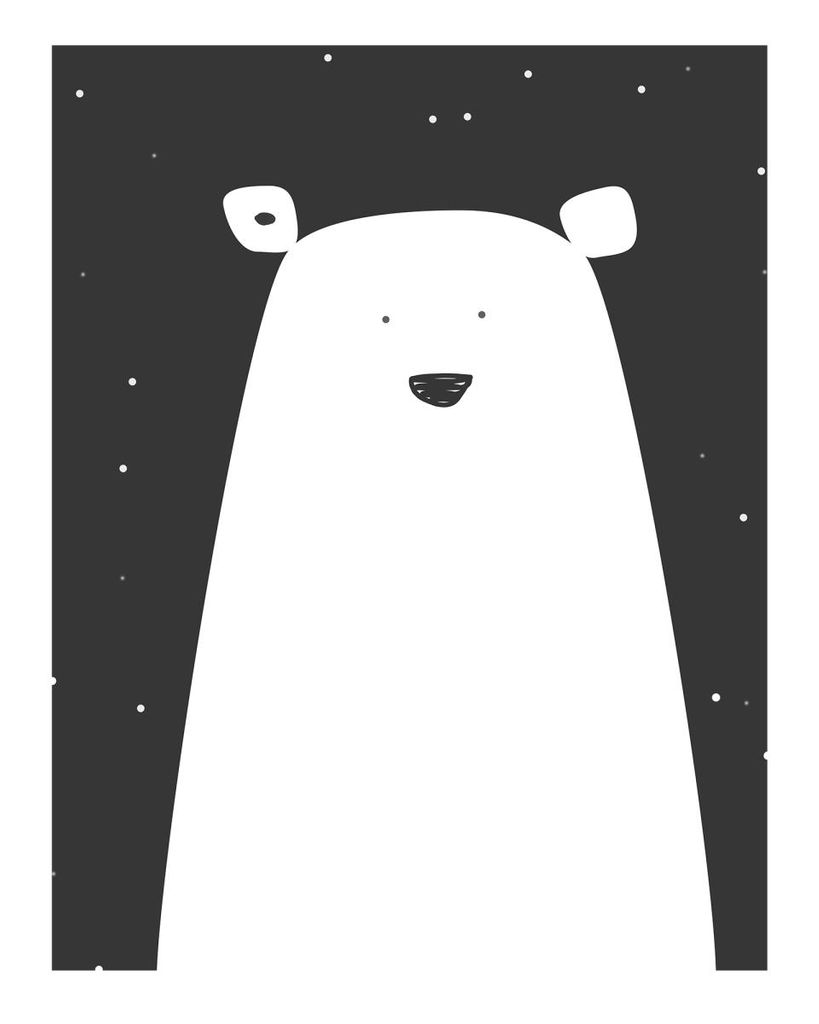 Poster - Night Bear 40x50 - Dear Sam