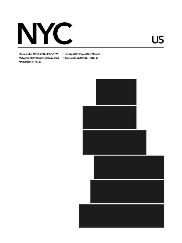 Poster - NYC Abstract 30x40 - Dear Sam