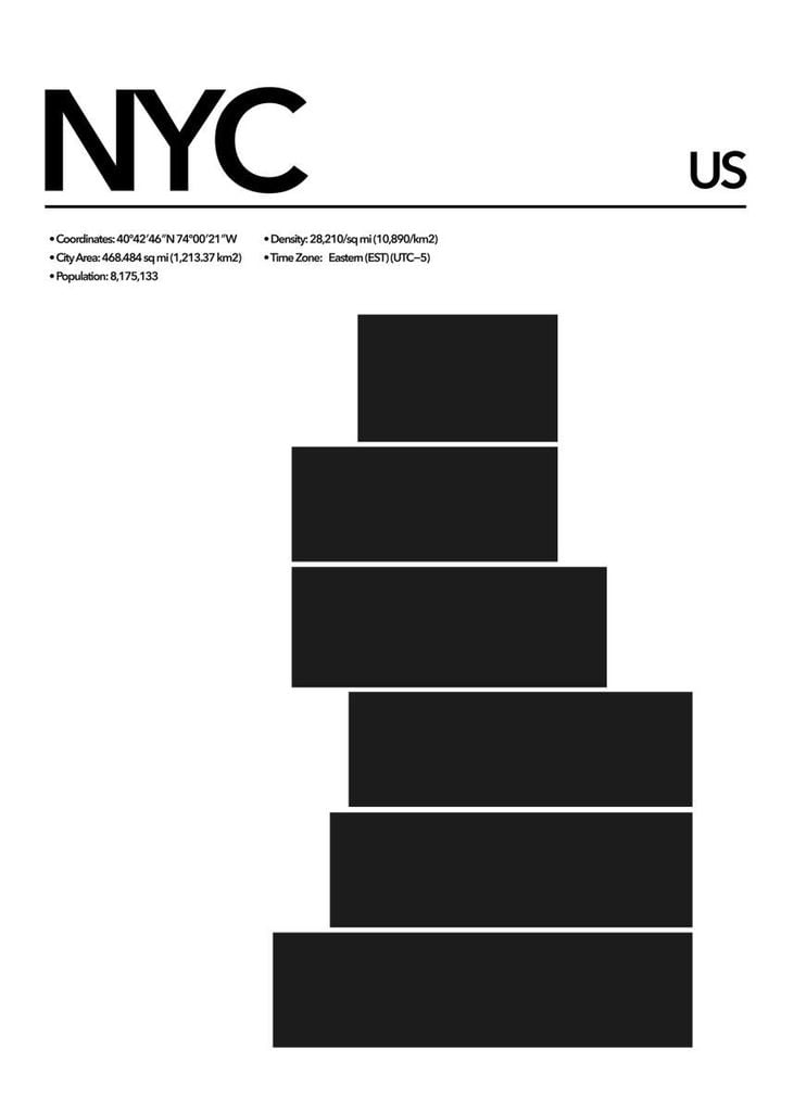 Poster - NYC Abstract 50x70 - Dear Sam
