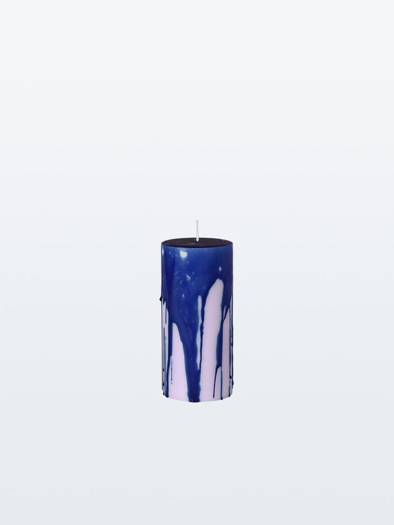 OVERDIPPED CANDLE 'DRIP' BLUE LILAC