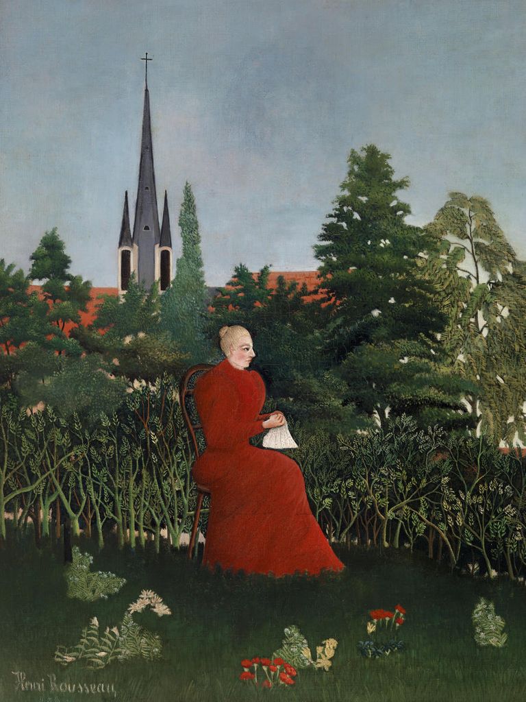 Poster - Portrait Of A Woman In A Landscape By Rousseau 30x40 - Dear Sam