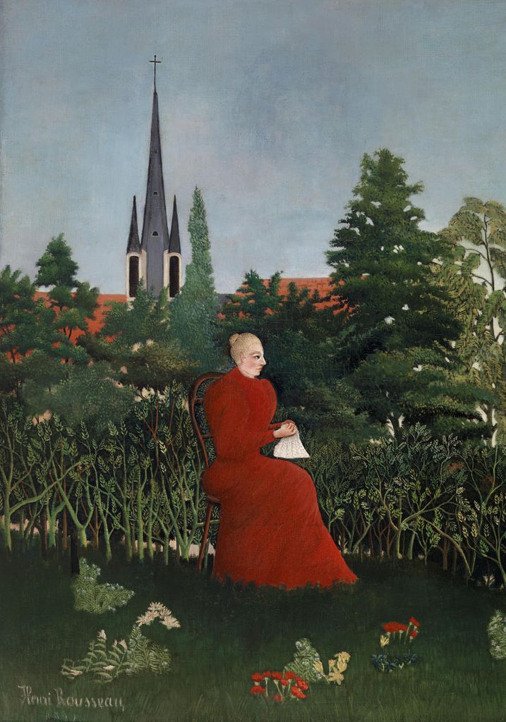 Poster - Portrait Of A Woman In A Landscape By Rousseau 70x100 - Dear Sam