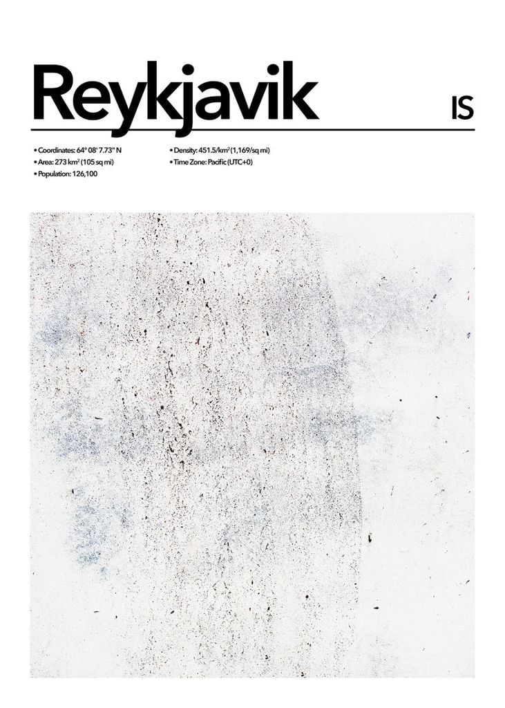 Poster - Reykjavik Abstract 50x70 - Dear Sam