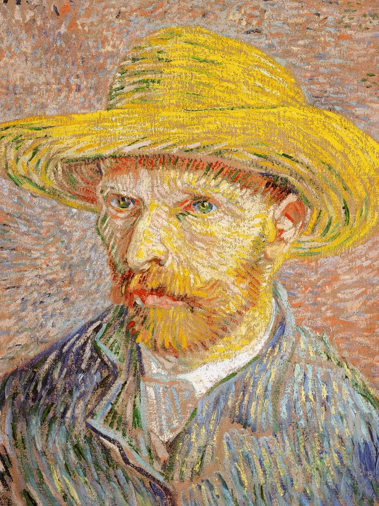Poster - Self Portrait With A Straw Hat By Van Gogh 30x40 - Dear Sam