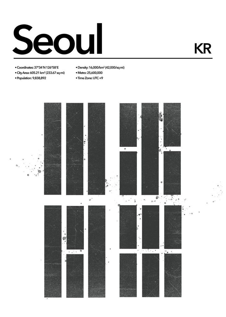 Dear Sam Poster, Seoul Abstract 50x70, Grafische Kunst, Fotowand, Stadt