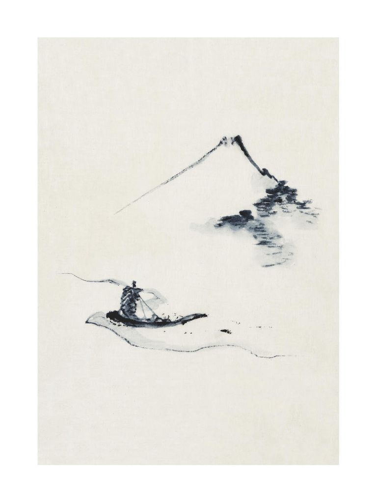 Poster - Small Boat On A River With Mount Fuji By Hokusai 30x40 - Dear Sam