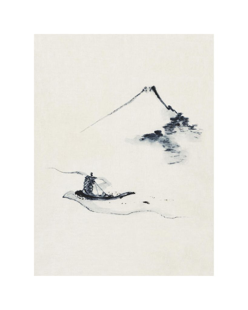 Poster - Small Boat On A River With Mount Fuji By Hokusai 40x50 - Dear Sam