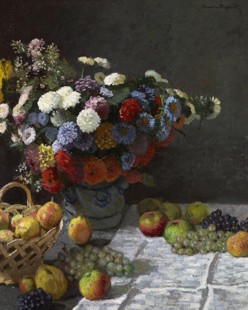 Poster - Still Life With Flowers And Fruit By Monet 40x50 - Dear Sam