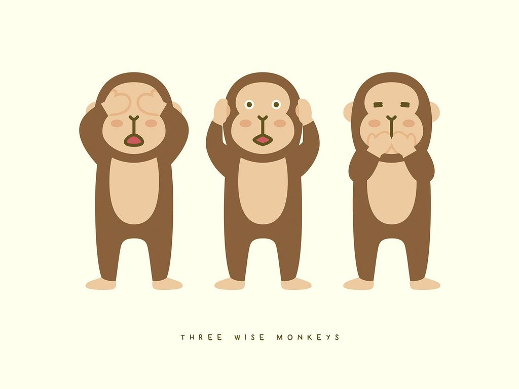 Poster - Three Wise Monkeys 40x30 - Dear Sam