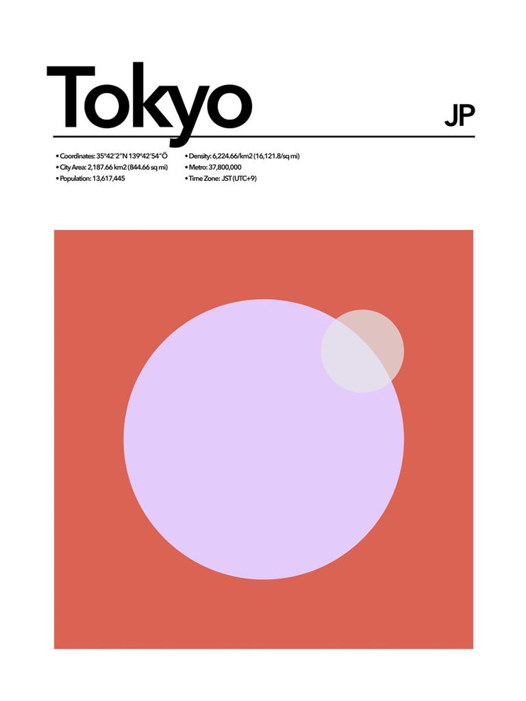 Plakat - Tokyo Abstract 30x40 - Dear Sam