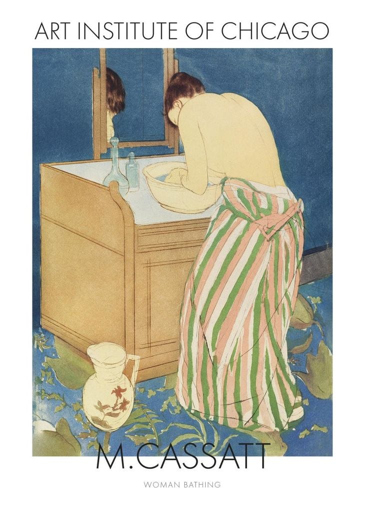 Poster - Woman Bathing By Mary Cassatt 50x70 - Dear Sam