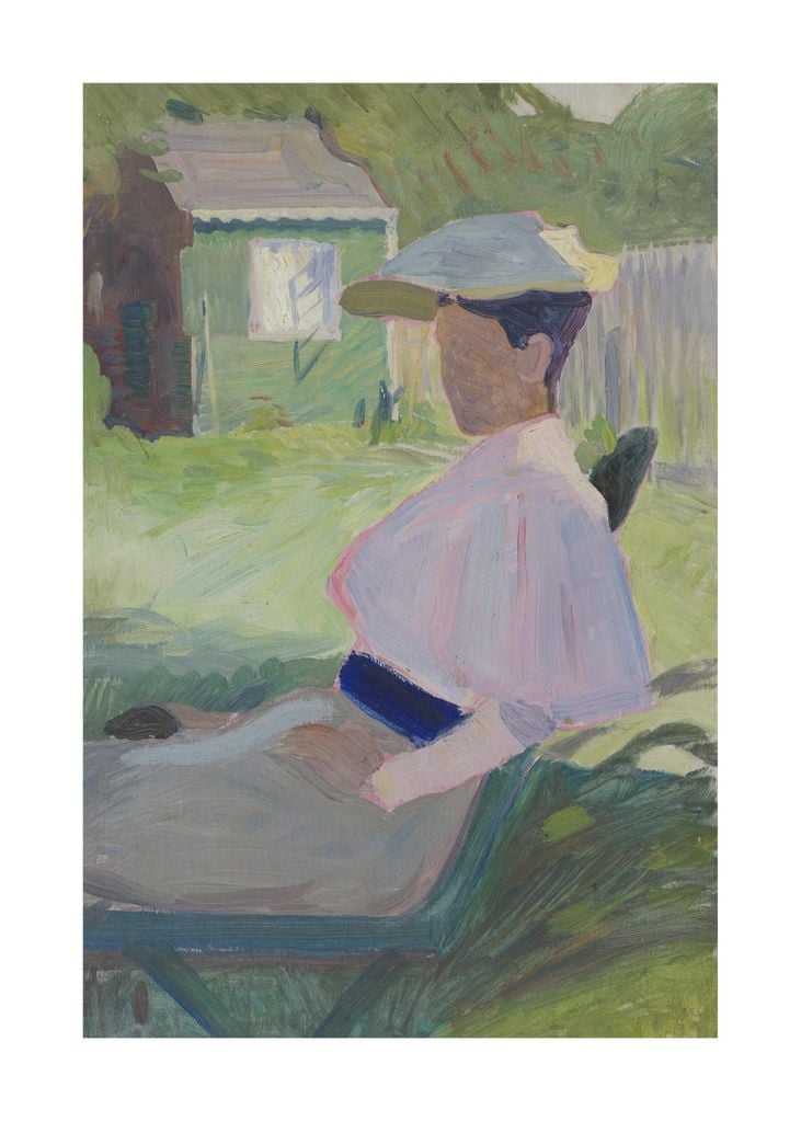 Poster - Woman On Garden Chair By Richard Bergh 50x70 - Dear Sam