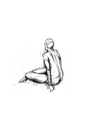 Back Of A Woman Sitting 50x70