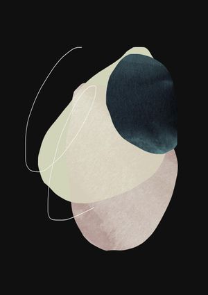 Black Green And Pink Stones 21x30