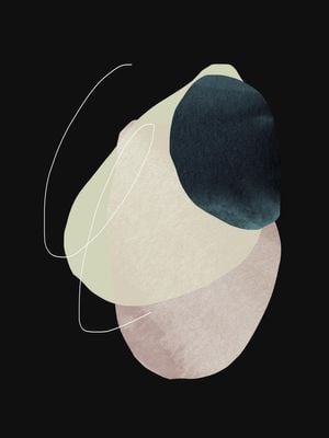 Black Green And Pink Stones 30x40