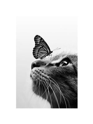Cat And Butterfly 30x40