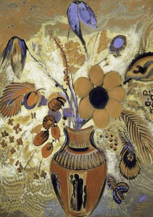 Etruscan Vase With Flowers By O.Redon 21x30