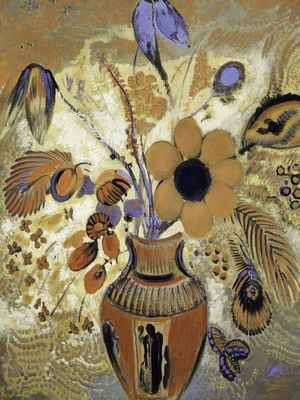 Etruscan Vase With Flowers By O.Redon 30x40