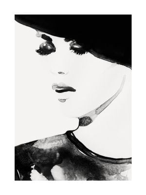 Eyes Closed Illustration 30x40