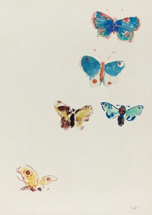 Five Butterflies By O.Redon 21x30