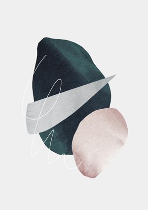 Green Pink Stones 21x30