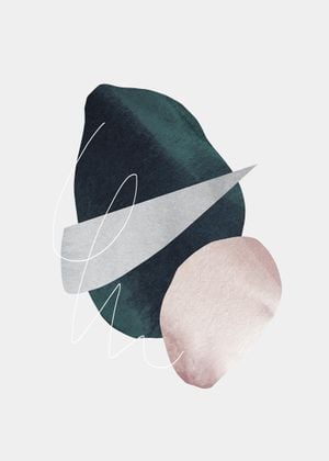 Green Pink Stones 50x70