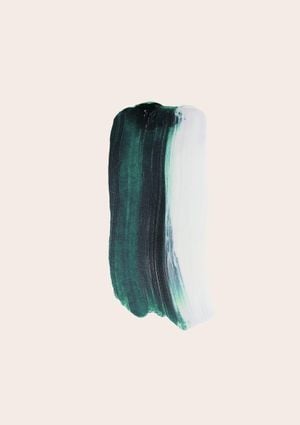 Green White Abstract Stroke 21x30