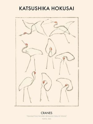 Hokusai Cranes 30x40