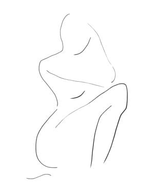 Indefinite Figure White 40x50