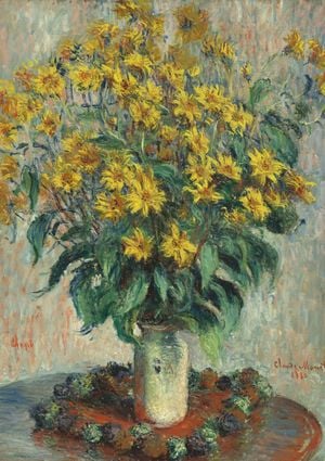 Jerusalem Artichoke Flowers By Monet 21x30