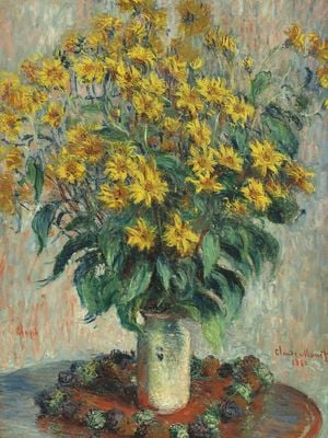 Jerusalem Artichoke Flowers By Monet 30x40