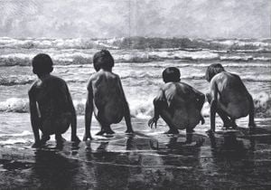Kids On The Beach 100x70
