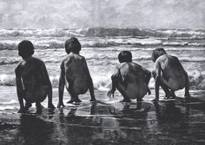Kids On The Beach 30x21