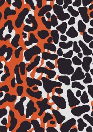 Leopard In Camo In Red 21x30