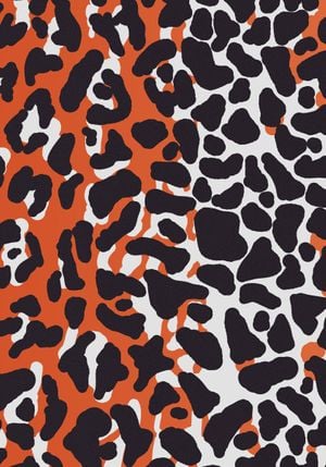 Leopard In Camo In Red 70x100